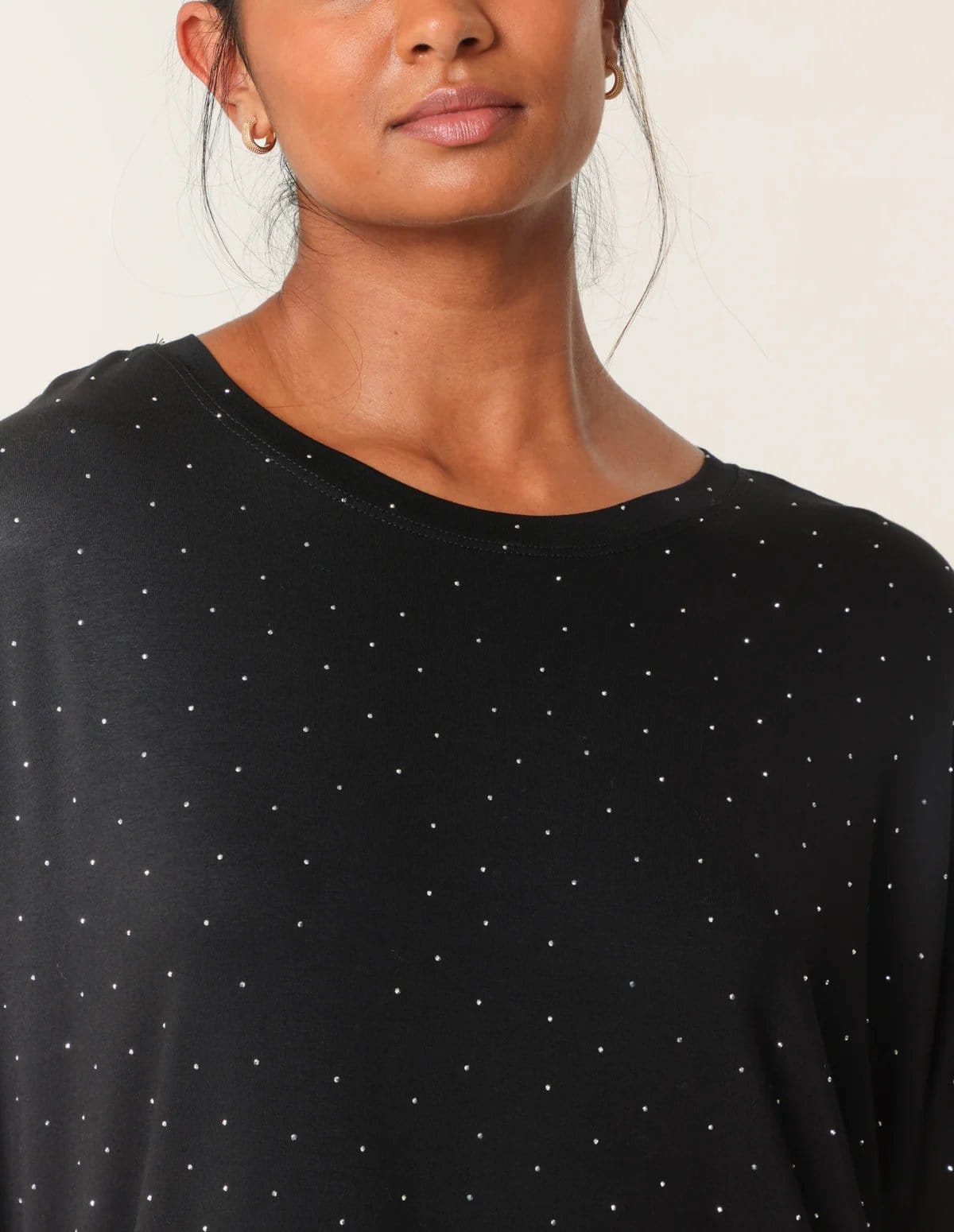 Blue Vanilla Stud Detail Round Neck T-shirt - 4
