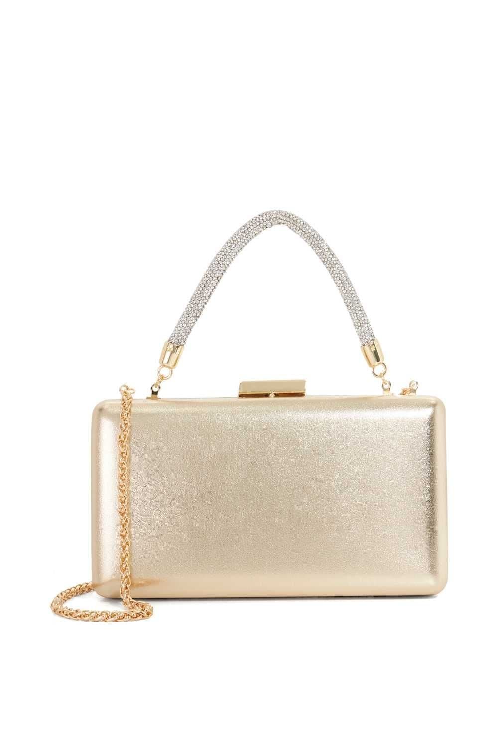 Dune London Dune London Gold Leather Clutch in Metallics