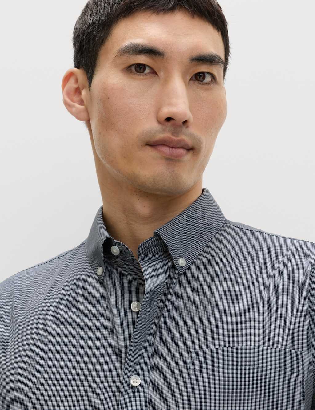 Marks & Spencer M&S 2 Pack Regular Fit Easy Iron Check Shirts Blue Mix - 2