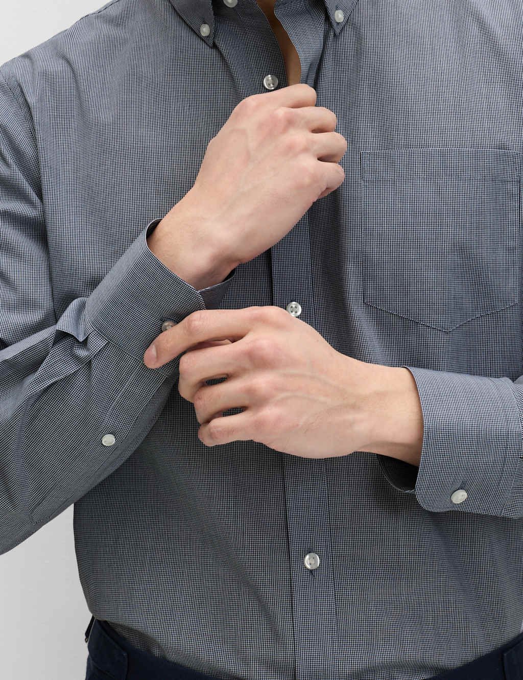 Marks & Spencer M&S 2 Pack Regular Fit Easy Iron Check Shirts Blue Mix - 3