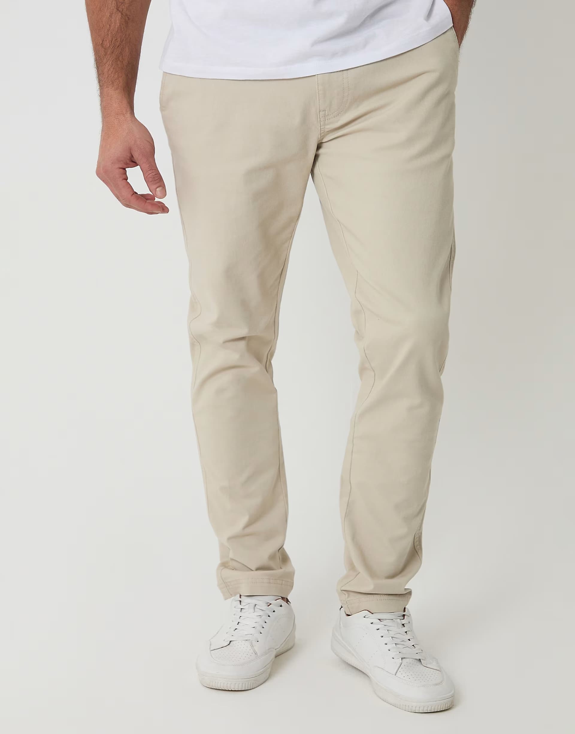 ASOS Threadbare Cotton slim fit chino trousers with stretch in light stone