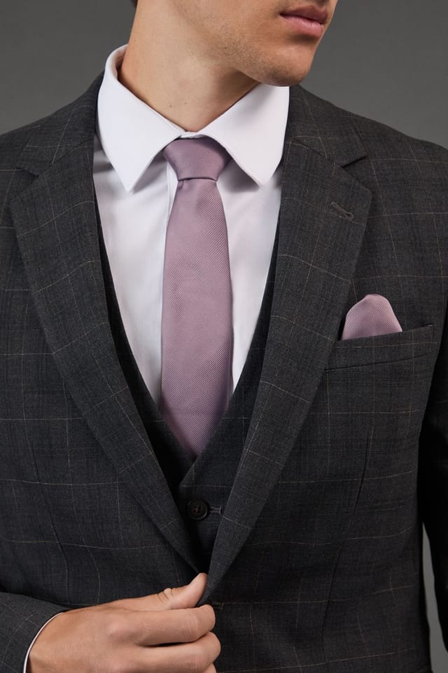 Burton Burton Men's Dusty Mauve Tie & Pocket Square - 2