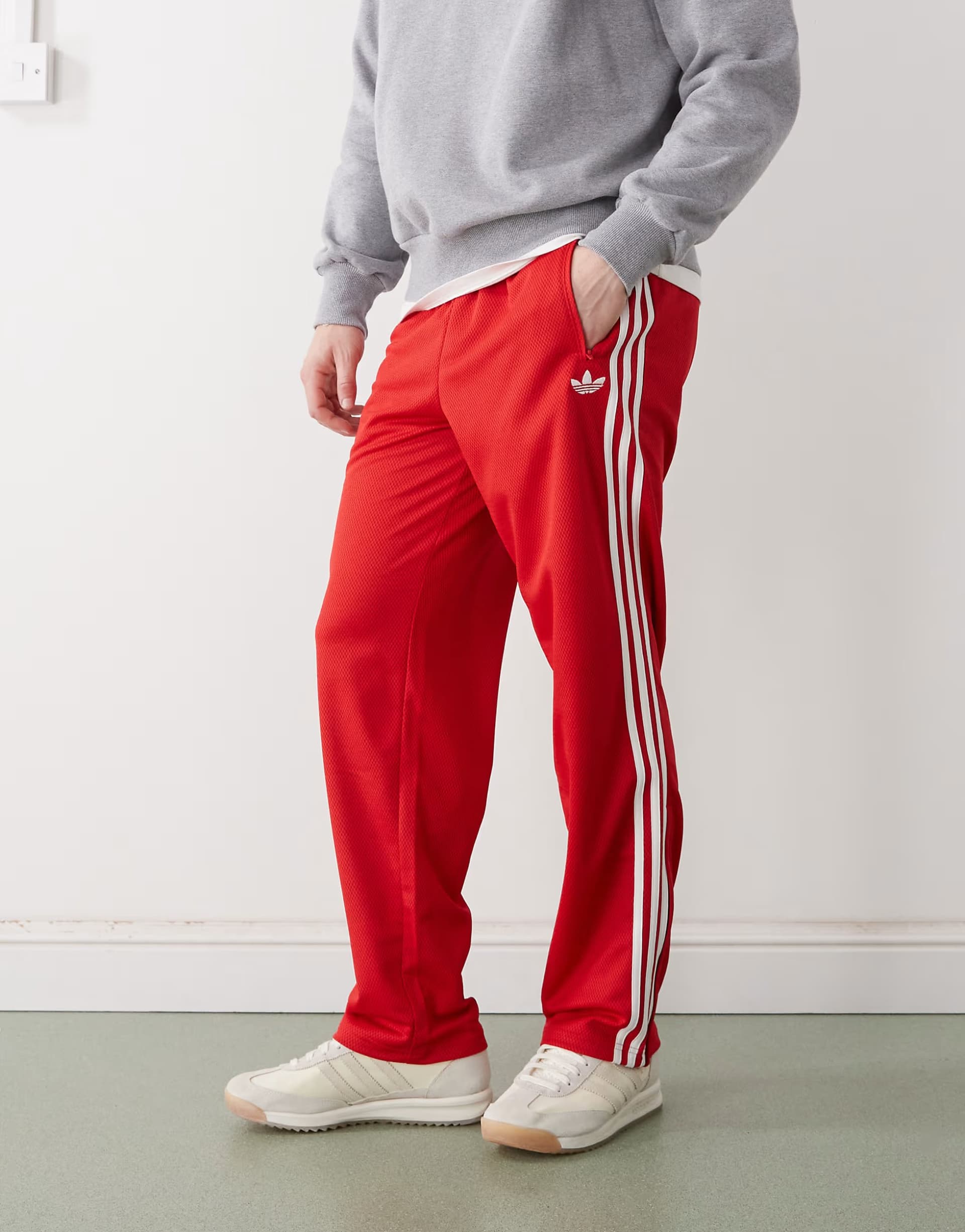 ASOS adidas Originals Firebird adicolor mesh track pants in red