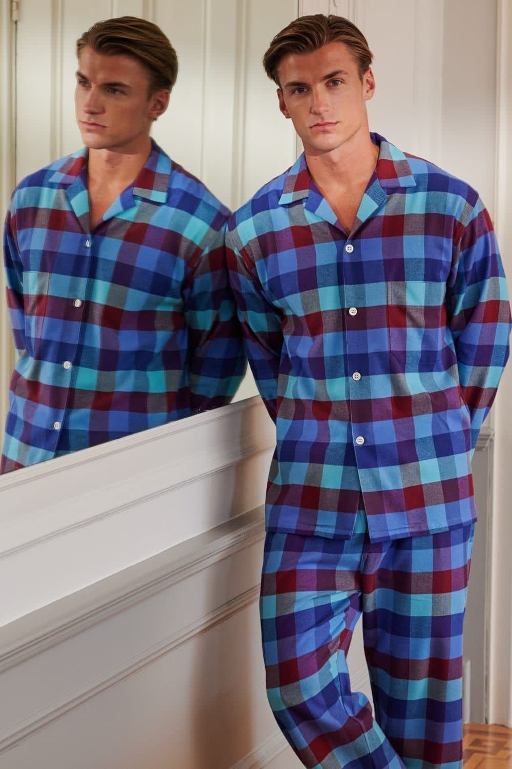 British Boxers British Boxers Men's "Lerwick Check" Brushed Cotton Pyjama Set