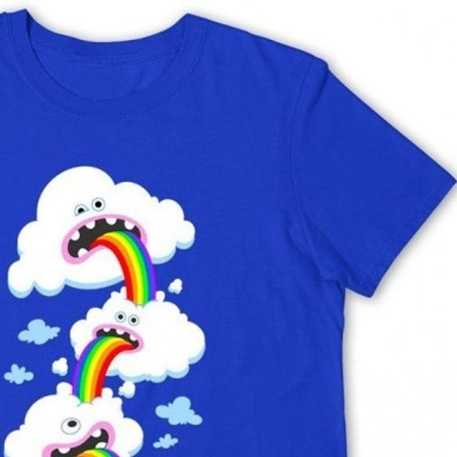 Benjimoji Benjimoji Men's Rainbow Overload T-Shirt in Blue - 2