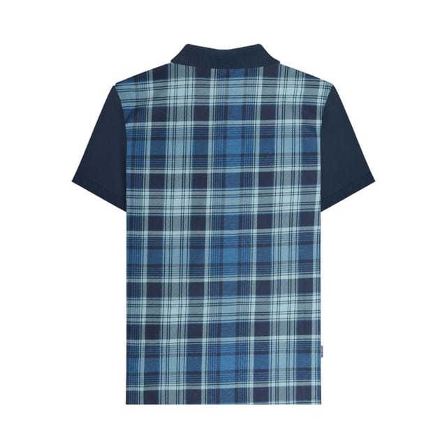 Lambretta Lambretta Men's Classic Checked Polo Shirt in Navy - 2
