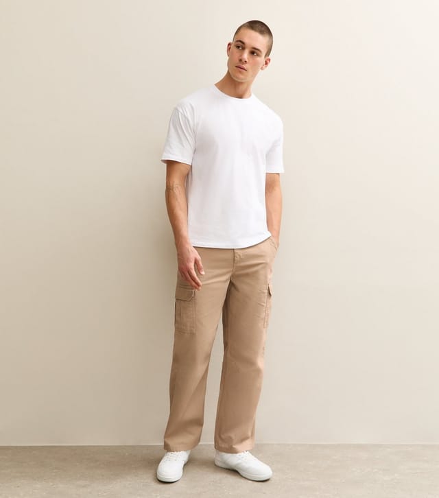 New Look Men's Tan Relaxed Cargo Trousers New Look - 3