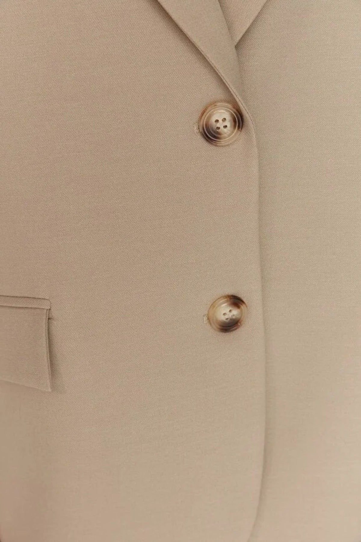 WOVCOR WOVCOR Women's Lined Woven Blazer Jacket in Taupe - 2