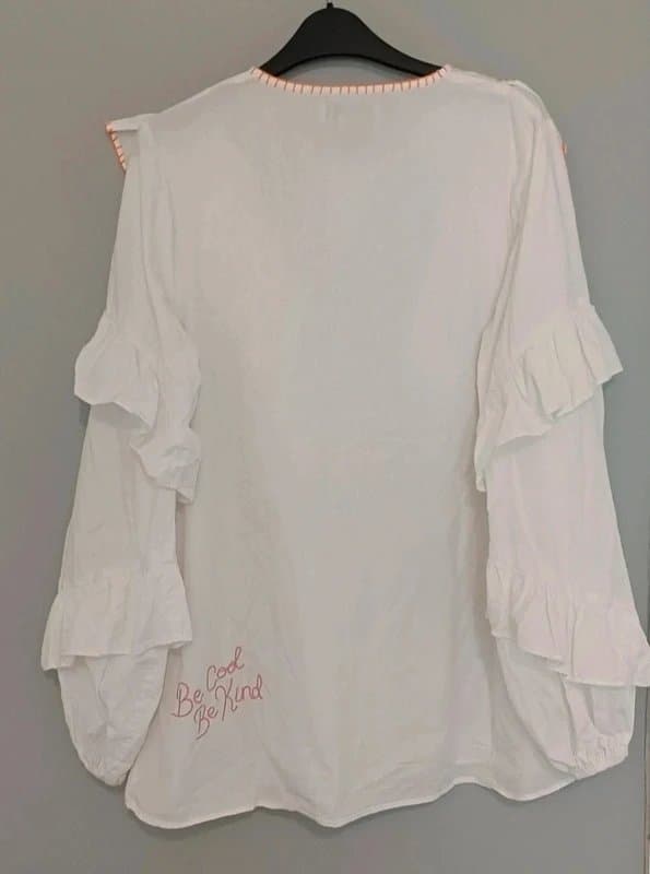Never Fully Dressed Never Fully Dressed Austin Embroidered Cotton Shirt RRP £89 - size 12
