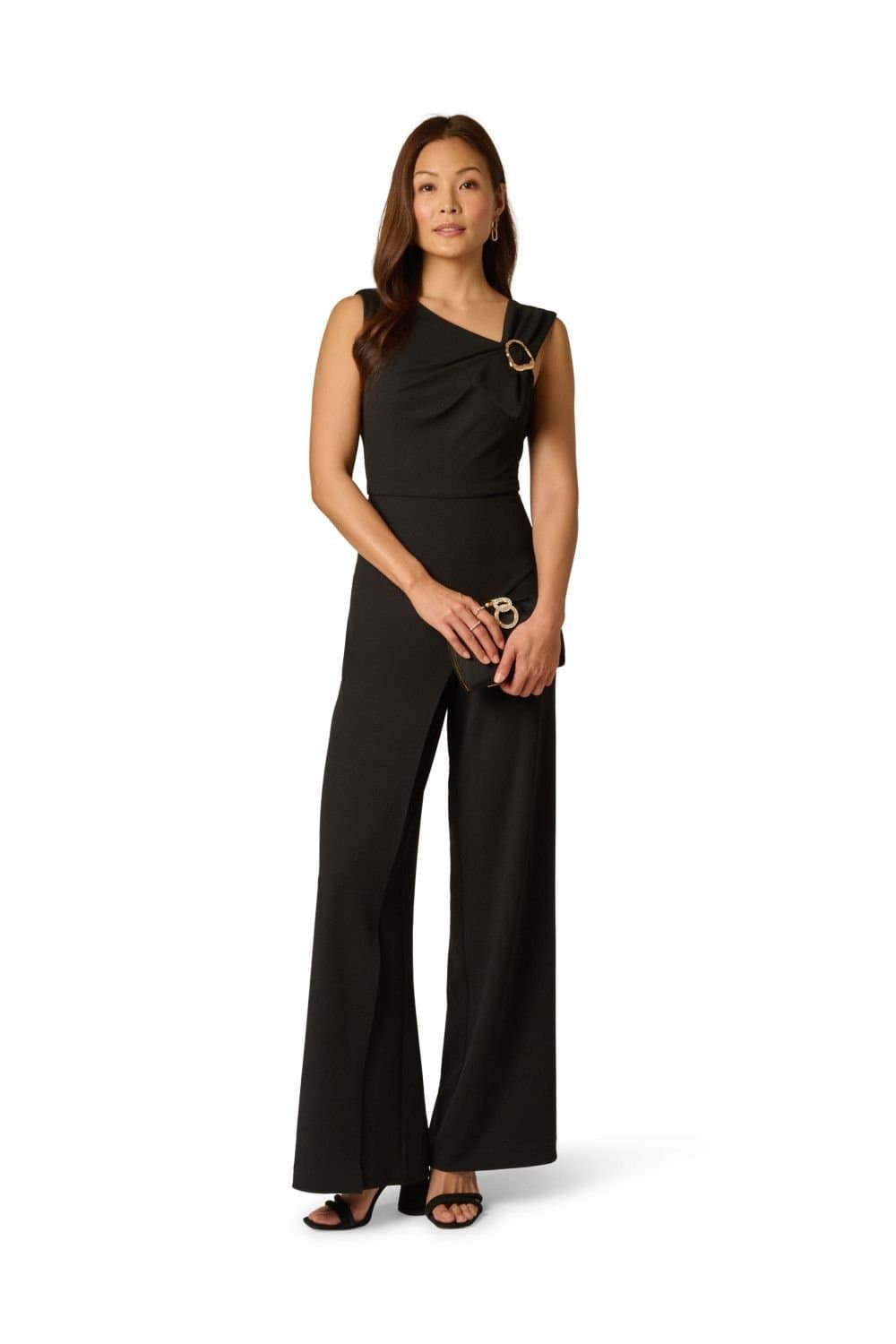 Adrianna Papell Adrianna Papell Women's Knit Crepe Jumpsuit in Black