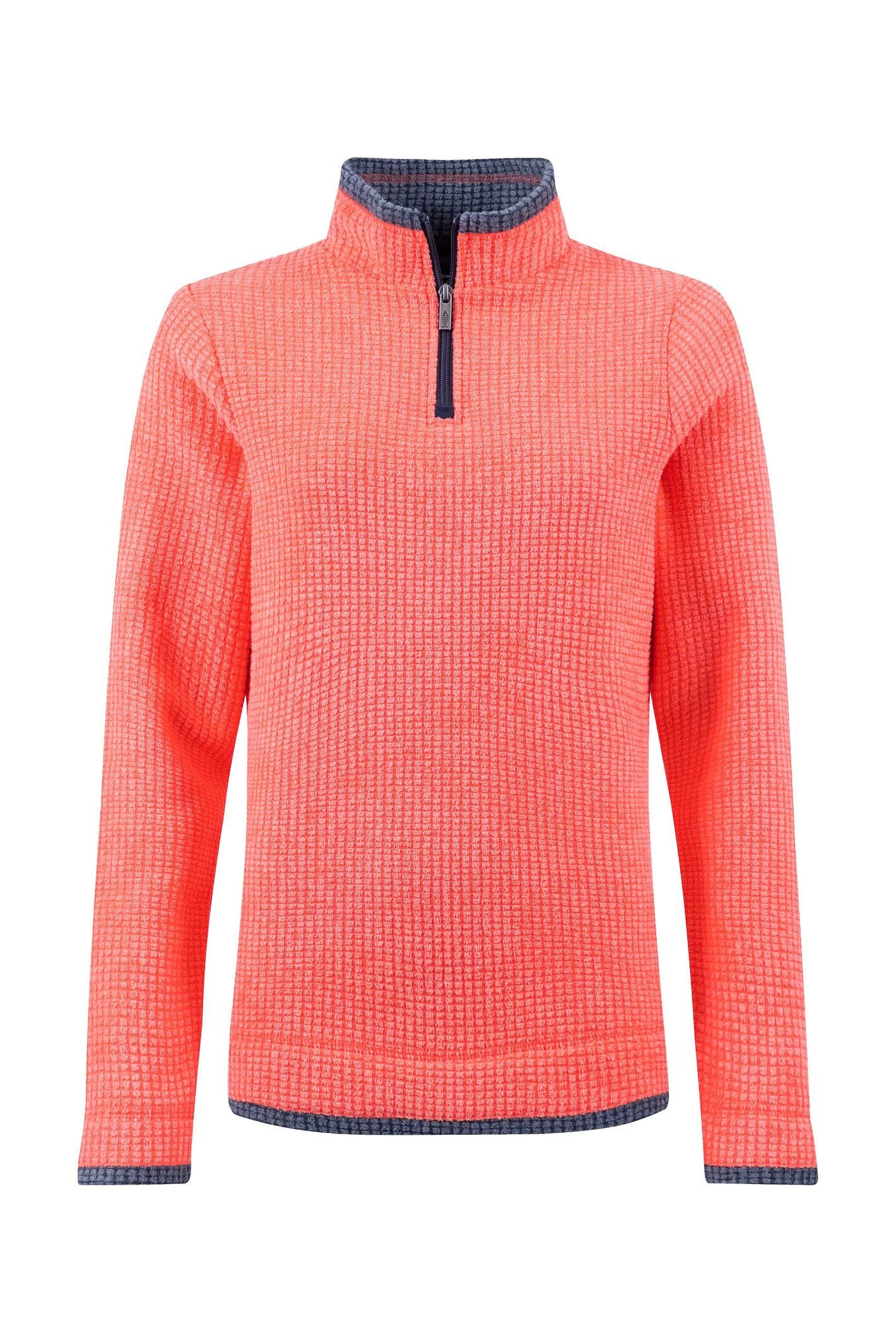 Weird Fish Weird Fish Women's Beye 1/4 Zip Grid Fleece in Coral - 2
