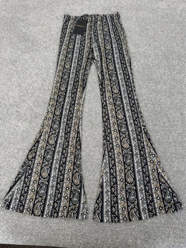 Brave Soul Brand New ASOS Brave Soul Paisley Flared Trousers Size S Boho Festival Cottagecore RRP: £38 - 1
