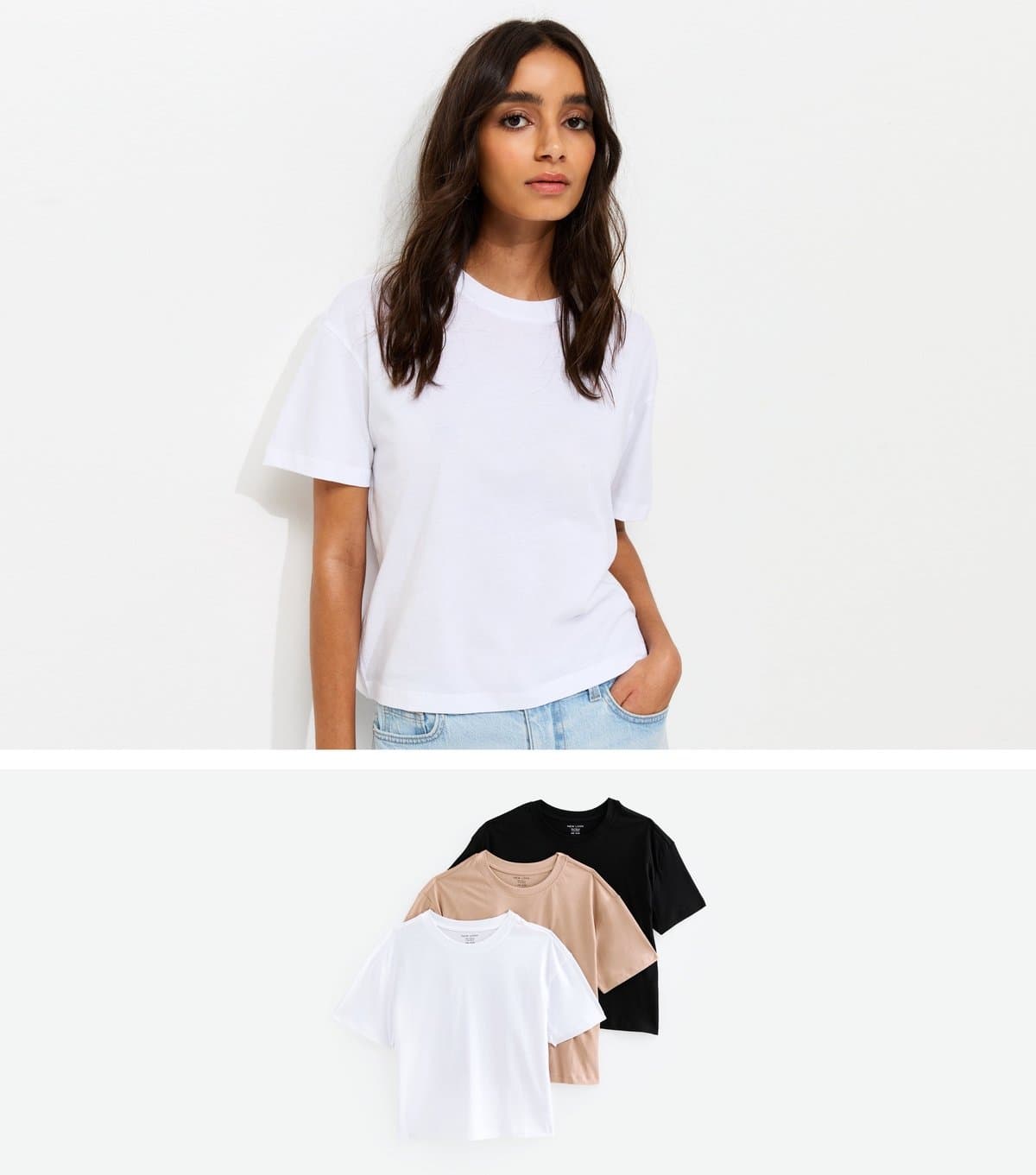 New Look Women's Brown Pack Of 3 Boxy T-Shirts New Look