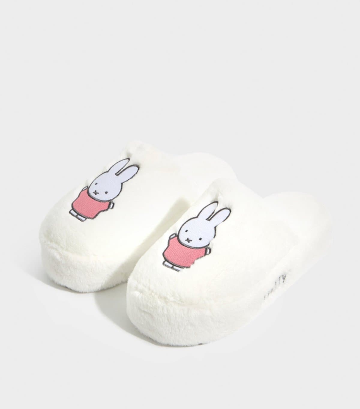 Skinnydip Skinnydip White Miffy Embroidered Slippers