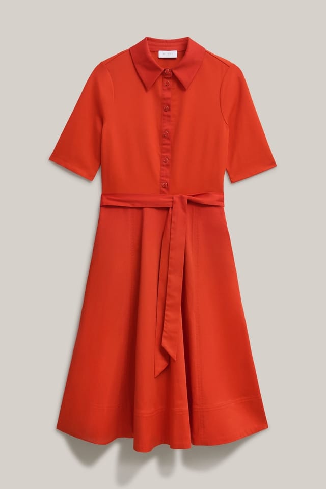 Hobbs London Hobbs London Women's Loretta Midi Shirt Dress in Scarlet - 2