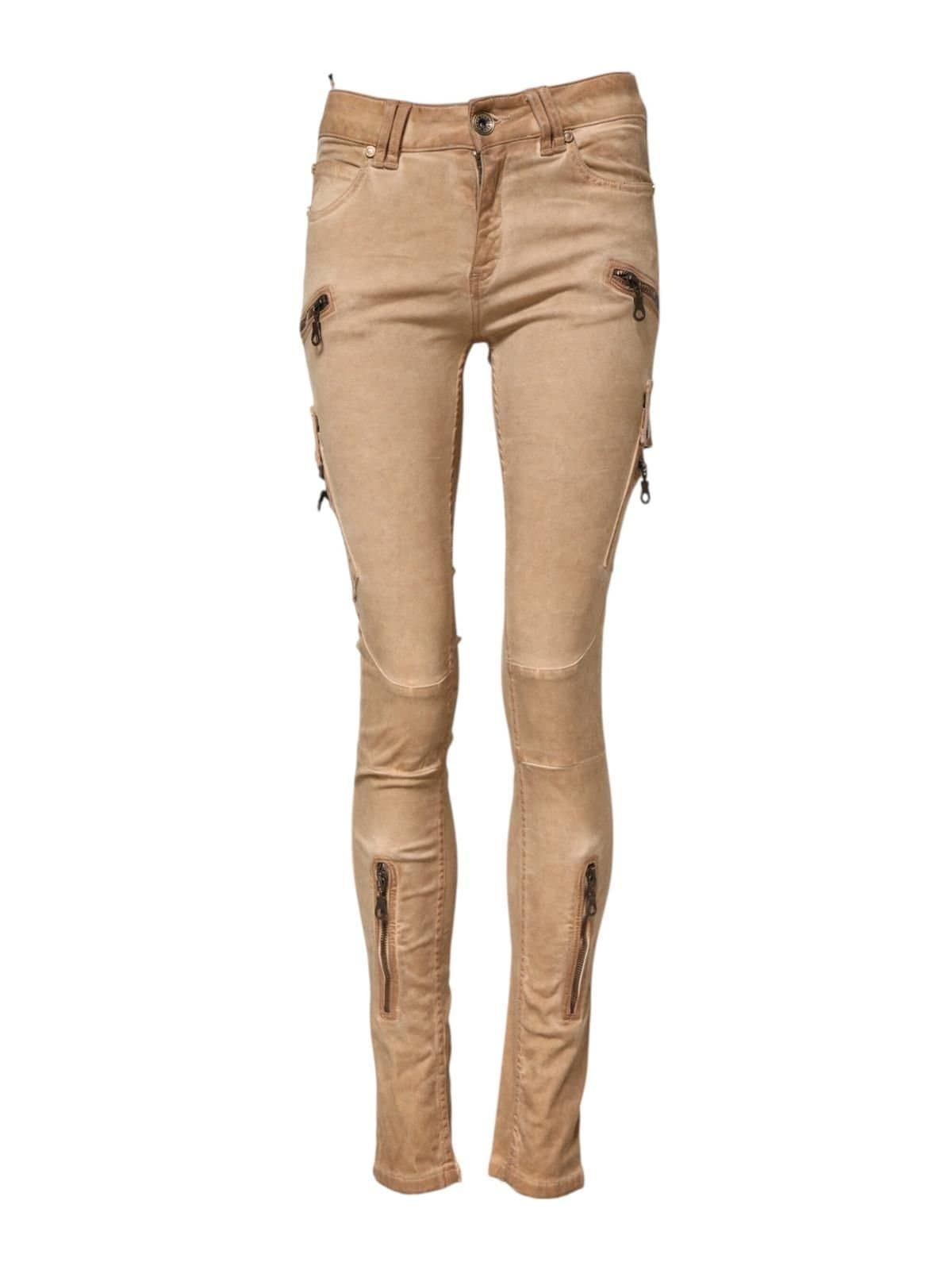 Plein Sud Plein Sud Brown Cotton Skinny Denim Jeans