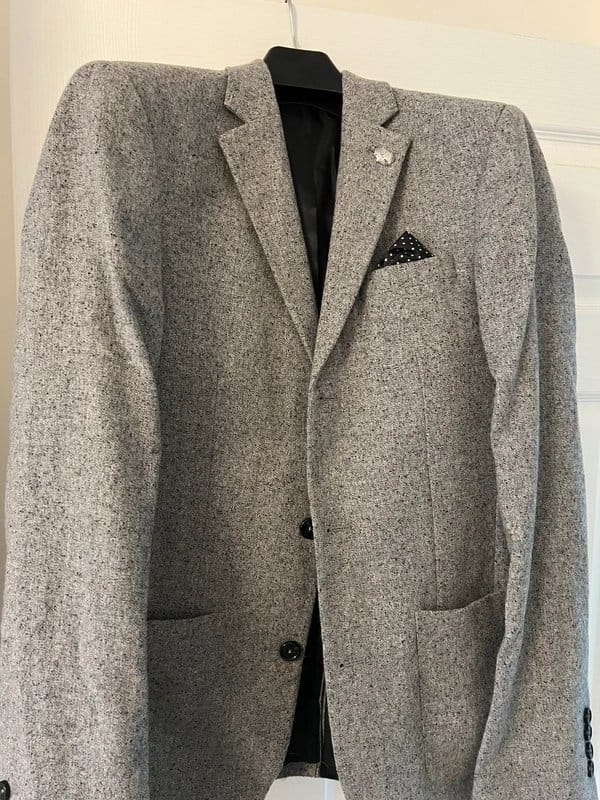 ASOS Grey Heathered Wool Blazer Jacket