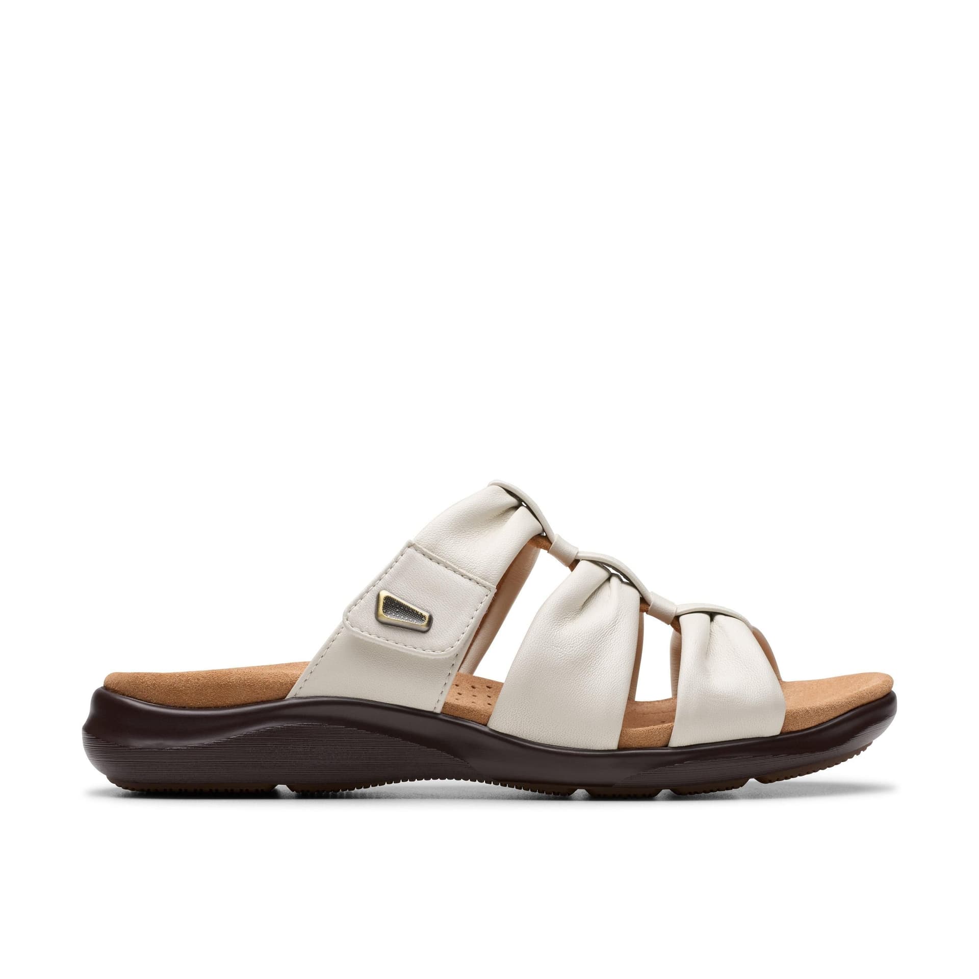 Clarks Clarks White Leather Flat Sandals For Women
