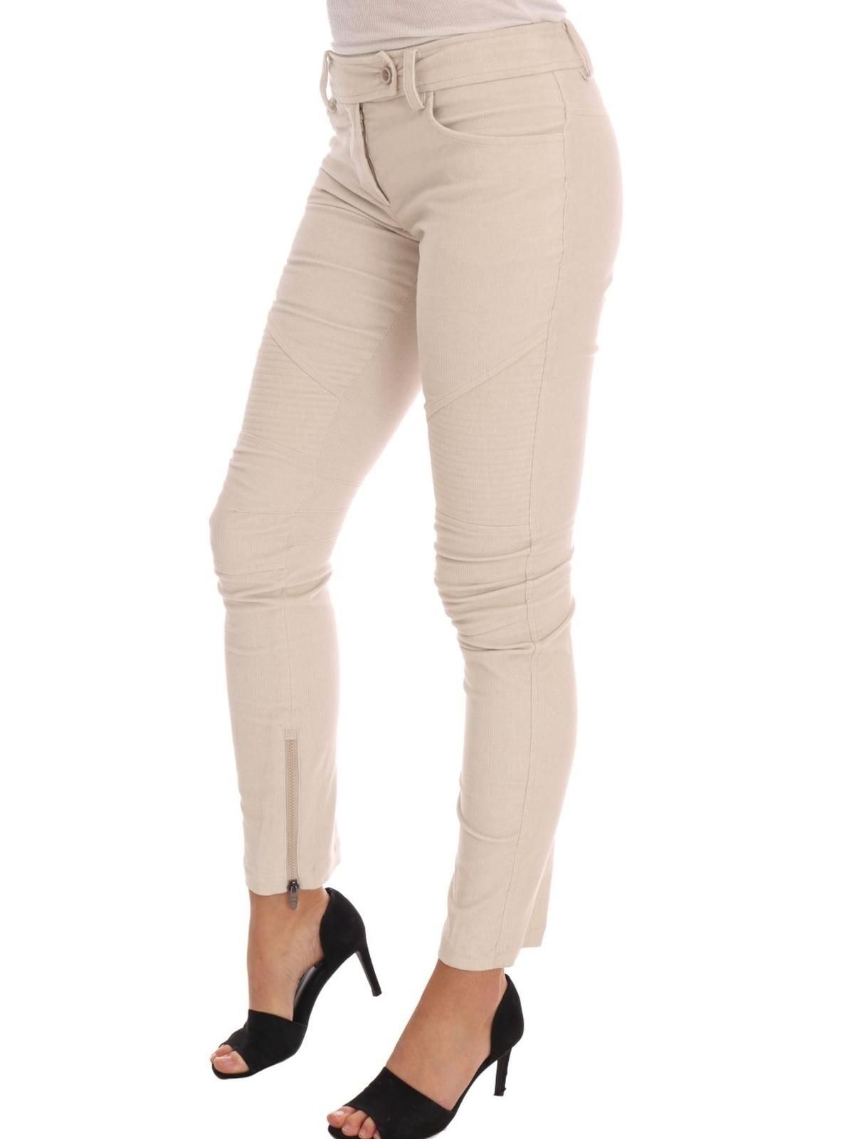 Ermanno Scervino Ermanno Scervino Women's Beige Slim Jeans Corduroy Skinny Pants - 2