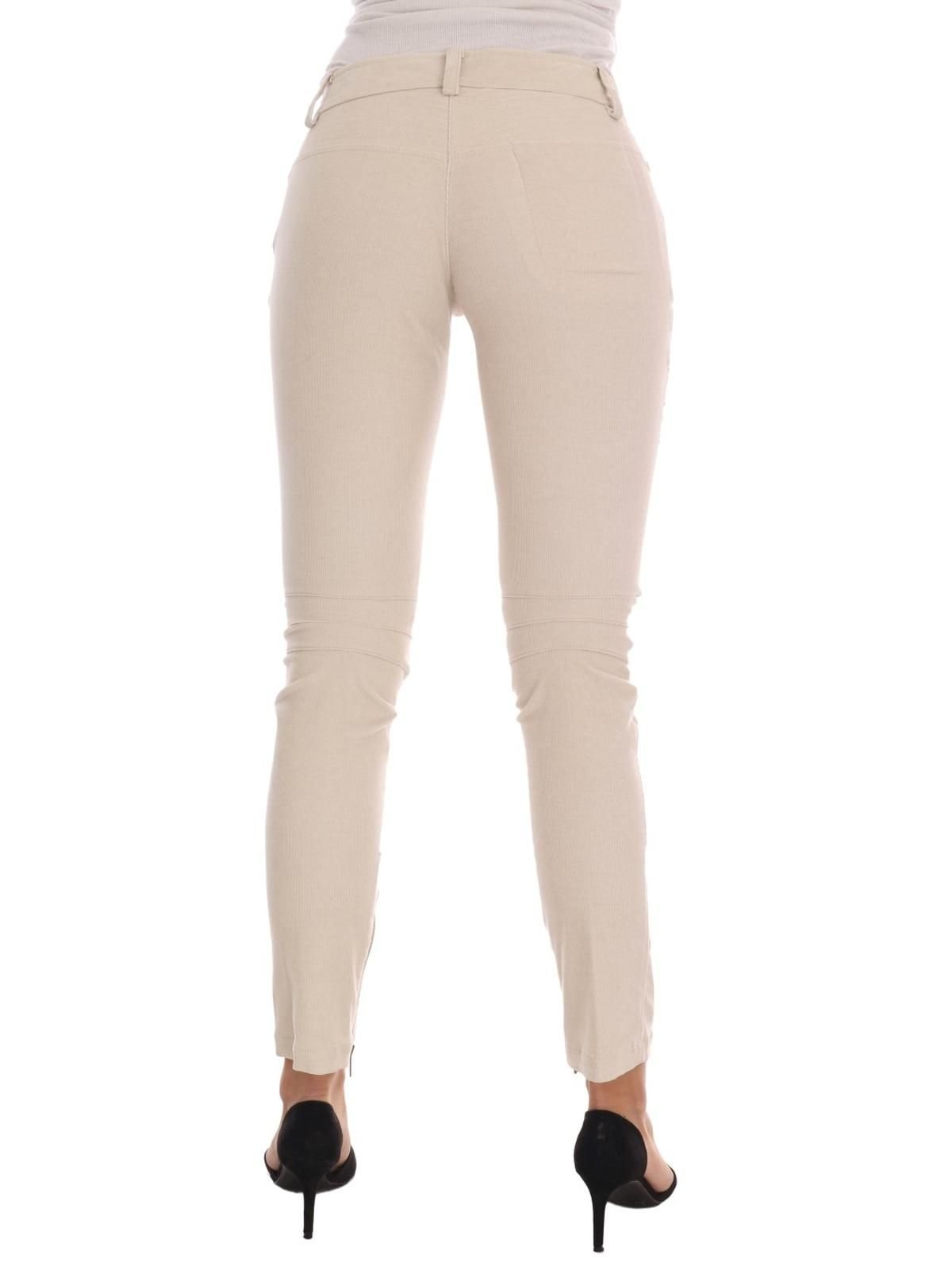 Ermanno Scervino Ermanno Scervino Women's Beige Slim Jeans Corduroy Skinny Pants - 3