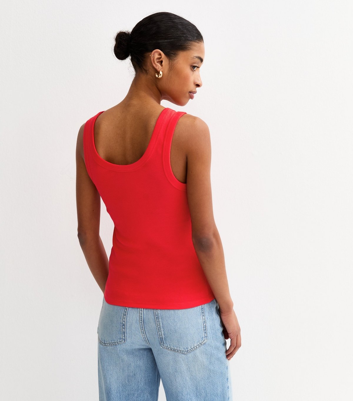 New Look Women's Bright Red Wide Trim Scoop Vest Top New Look - 4