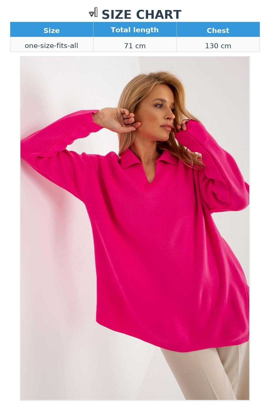 Love Lace Love Lace Women's Loose Fit Heart Neck Long Sleeve Sweater in Pink - 4
