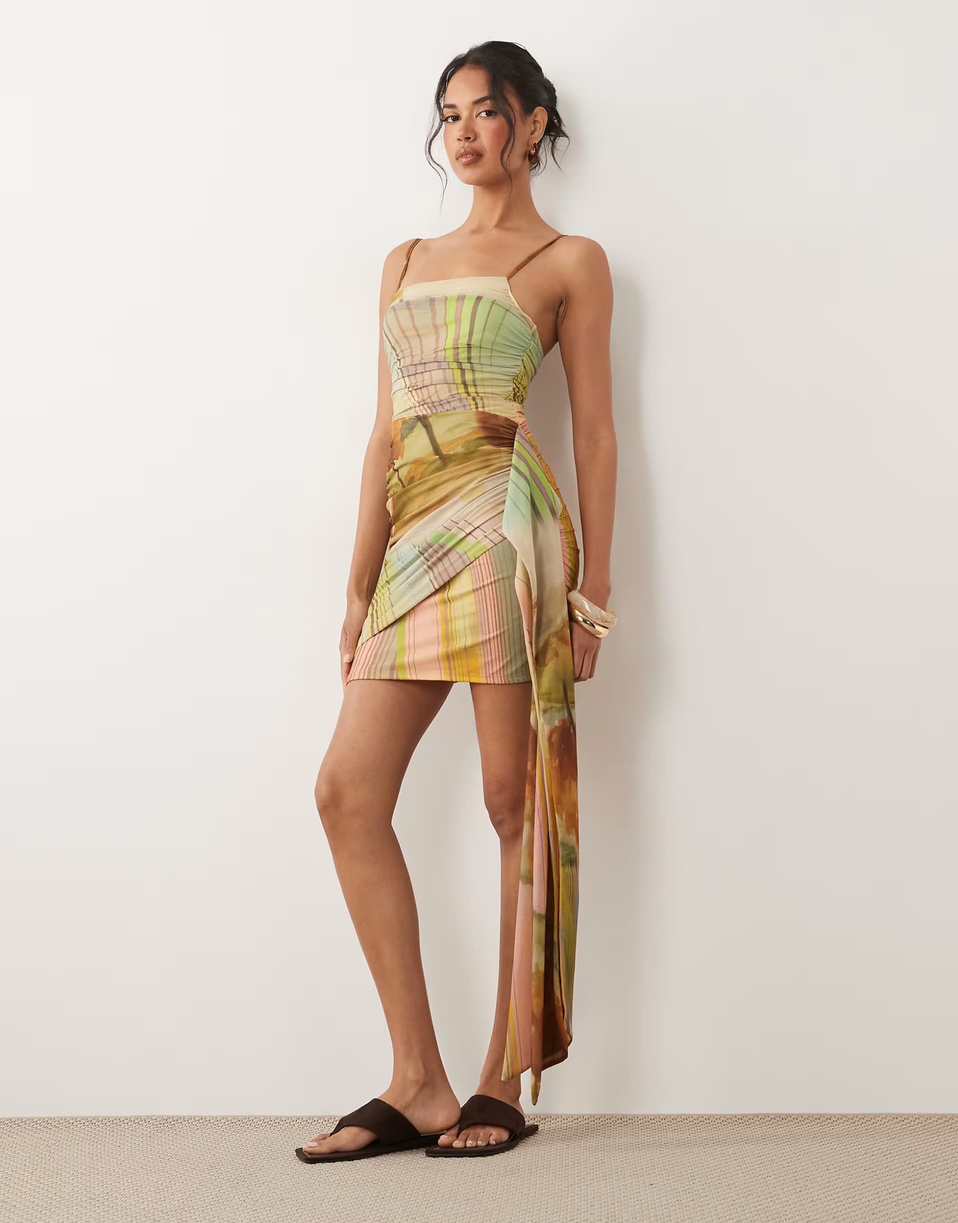ASOS ASOS DESIGN scarf print mini dress