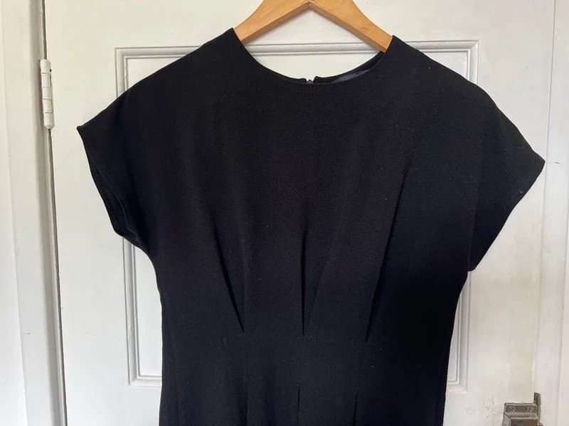 ASOS ASOS Design Black Short Sleeve Gathered Front Black Mini Dress