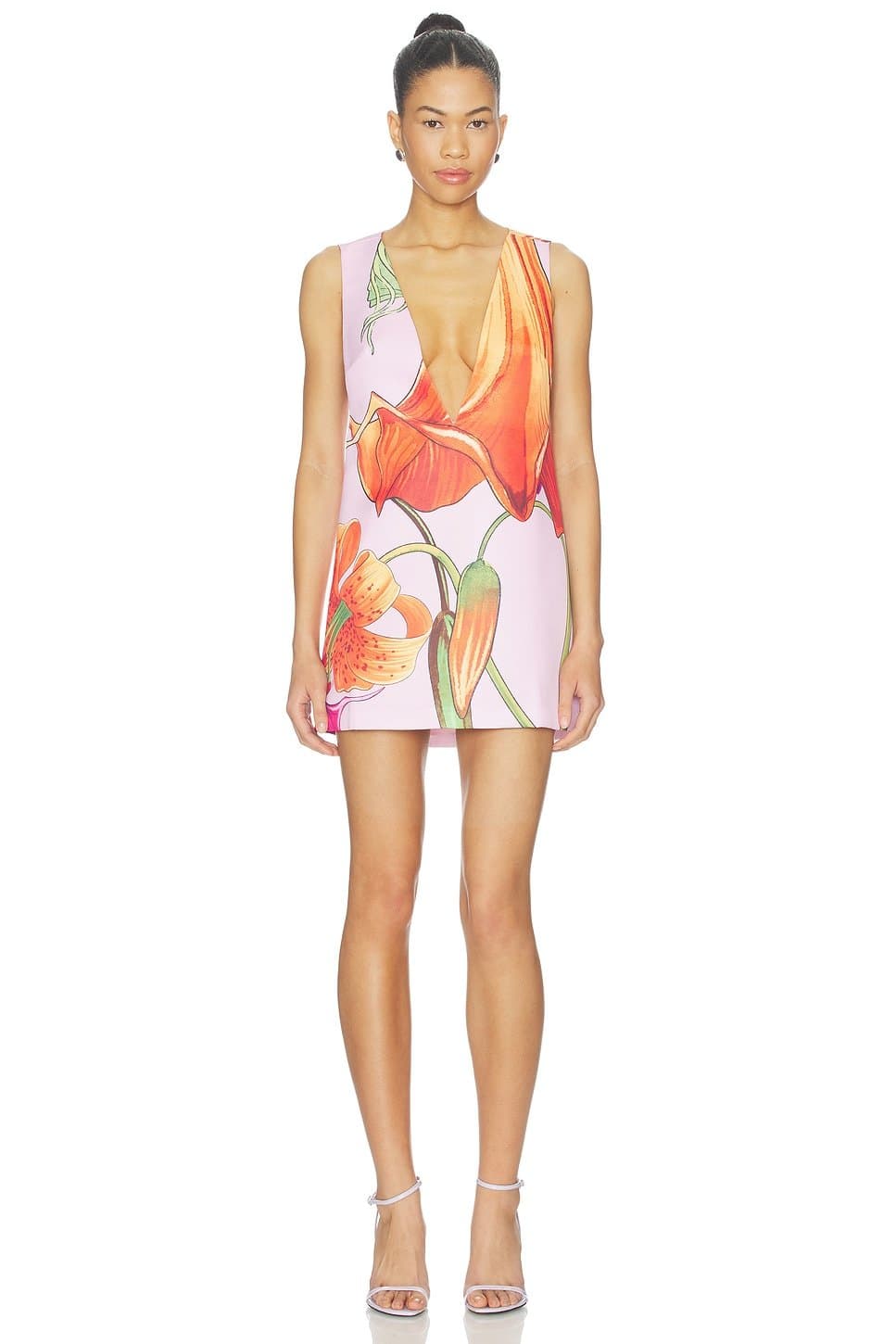 revolve Orange Trumpet V Neck Electra Dress