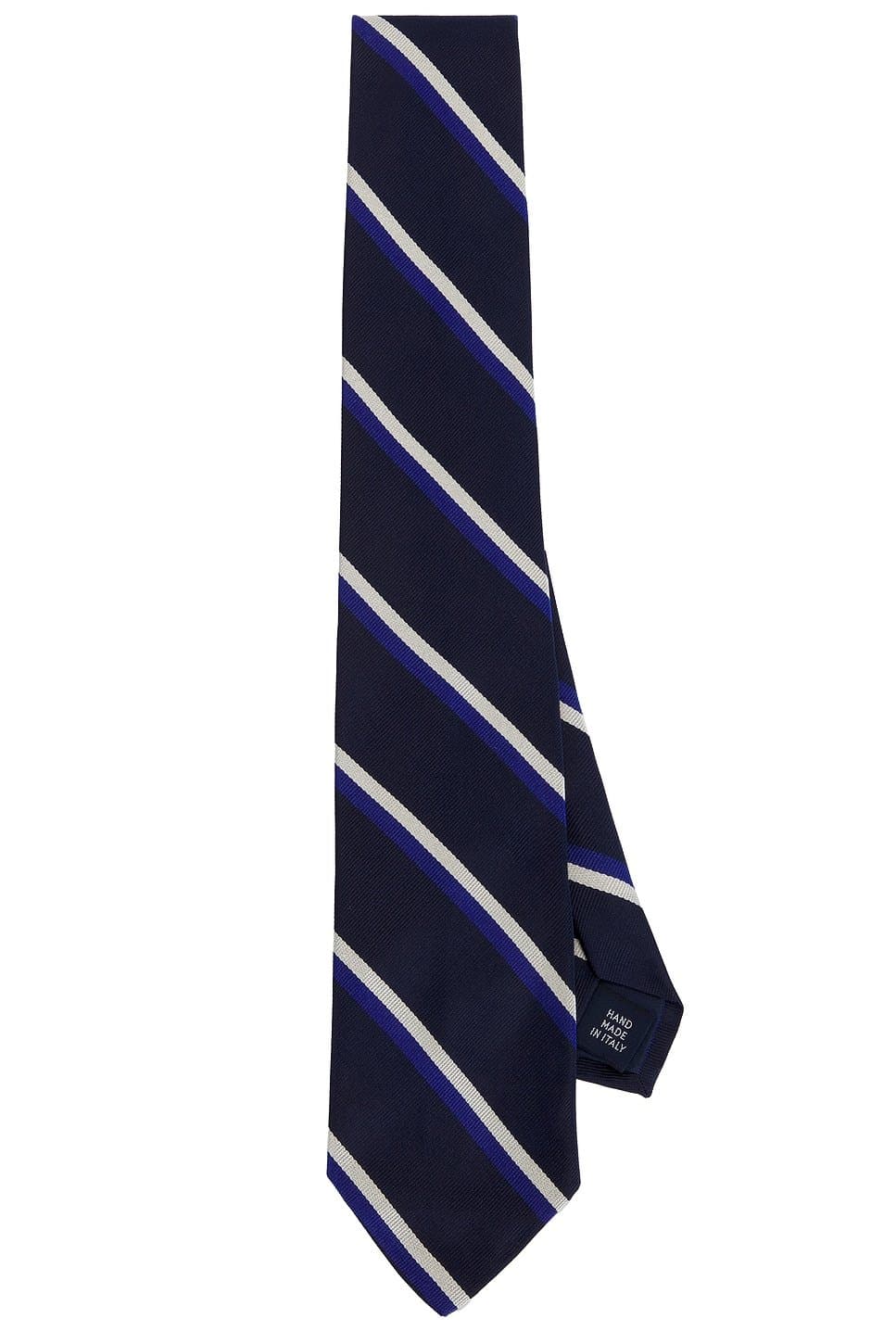revolve Polo Ralph Lauren Navy, Blue & White Double Stripe Neck Tie