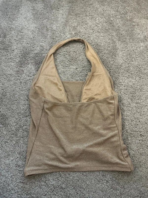 Bershka Halter neck glittery top