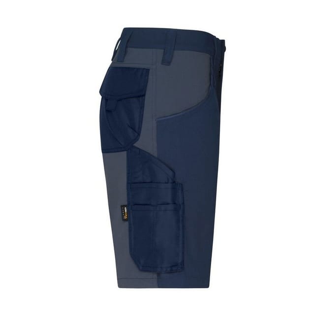 James and Nicholson James and Nicholson Men's Workwear Stretch Slim Cargo Shorts in Navy - 3