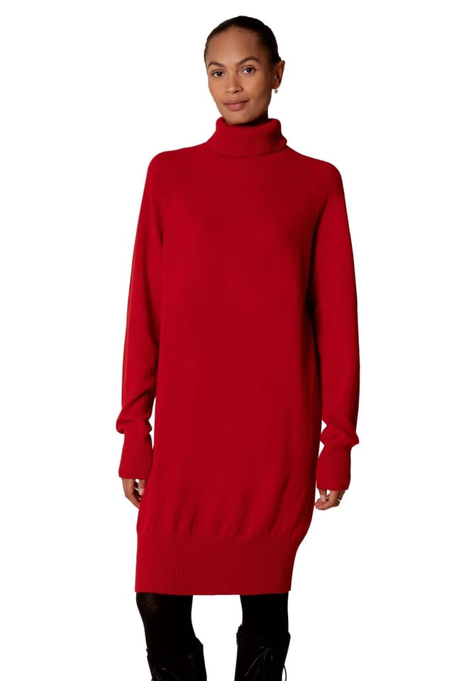 Celtic & Co Celtic & Co Women's Geelong Turtleneck Midi Dress in Red - 3
