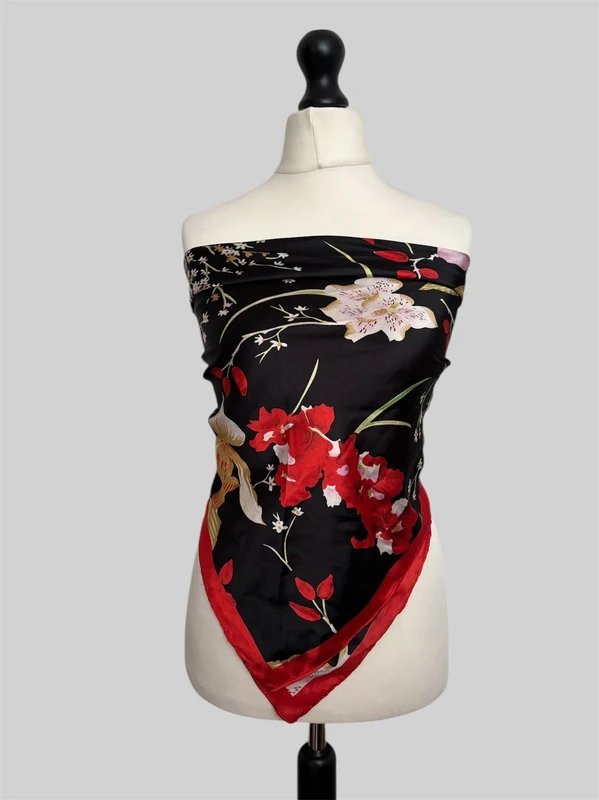 ASOS Large ASOS Floral Satin Scarf – SS2025 Trend | Wear as Top, Sarong, or Headscarf - 1