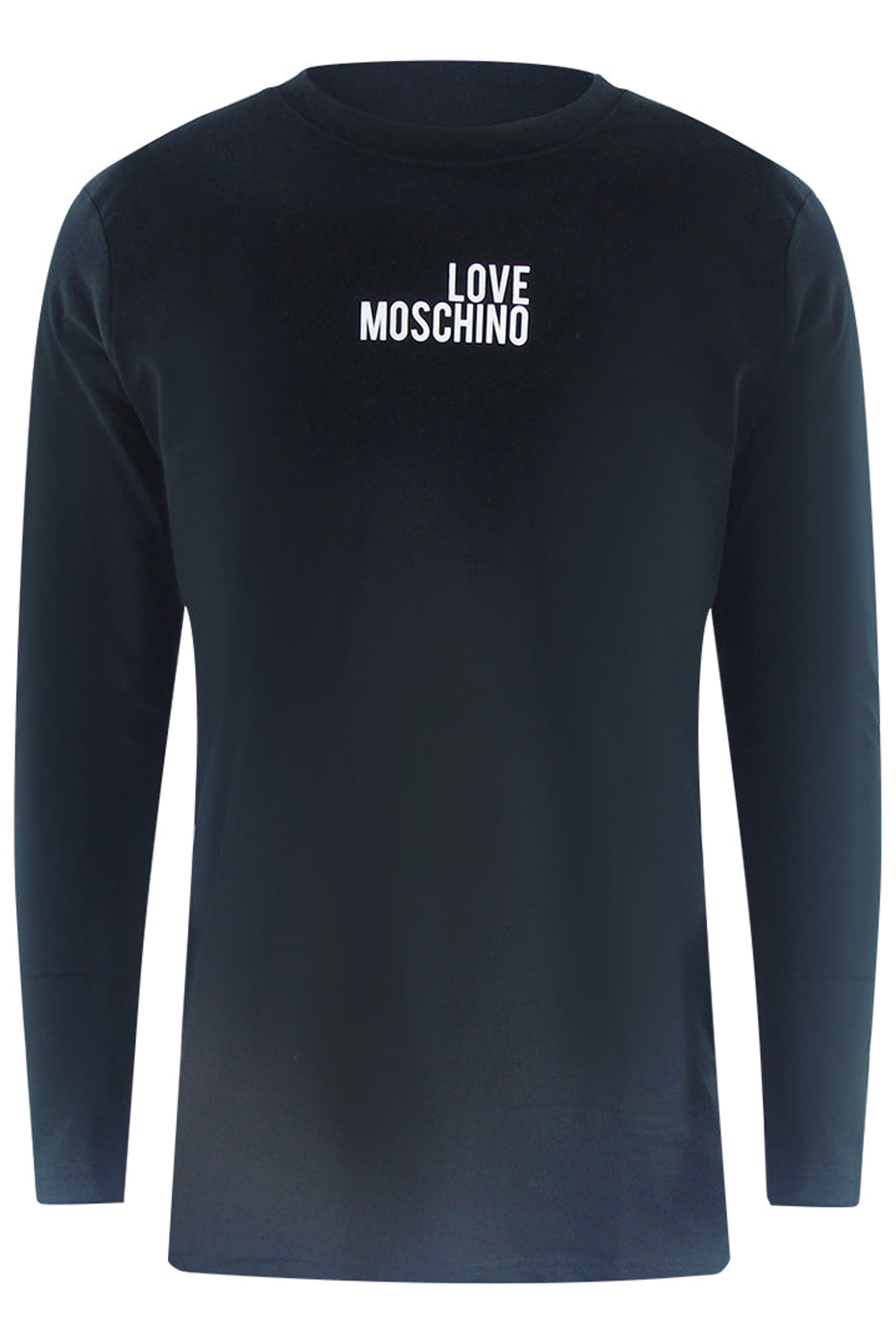 Love Moschino Love Moschino Men's Long Sleeve Round Relaxed Fit T-shirt in Navy