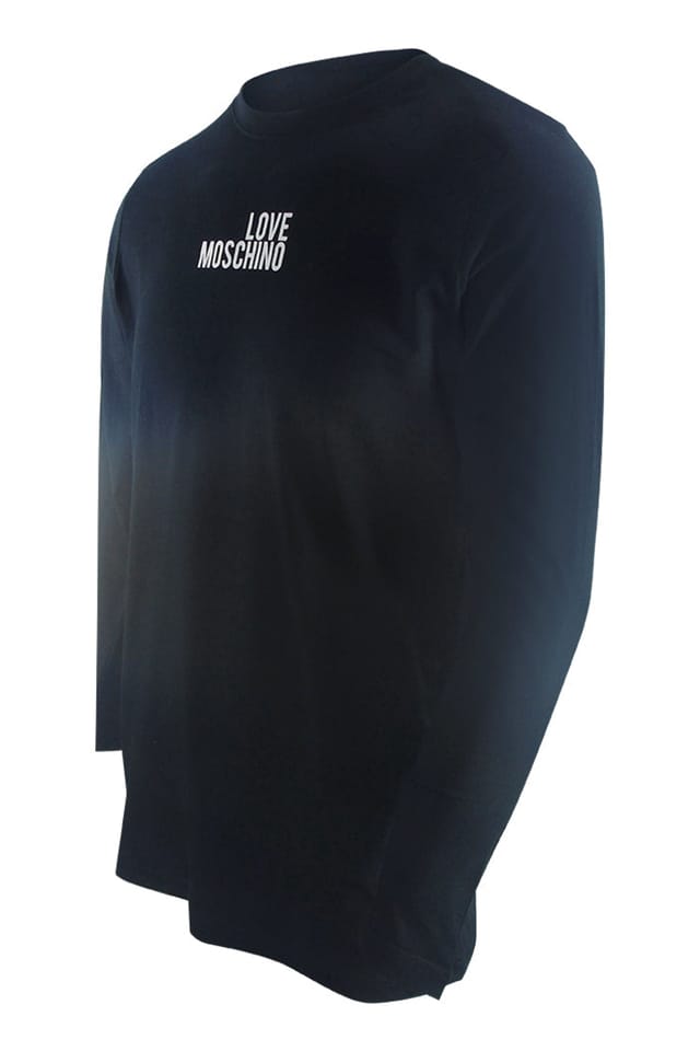 Love Moschino Love Moschino Men's Long Sleeve Round Relaxed Fit T-shirt in Navy - 2