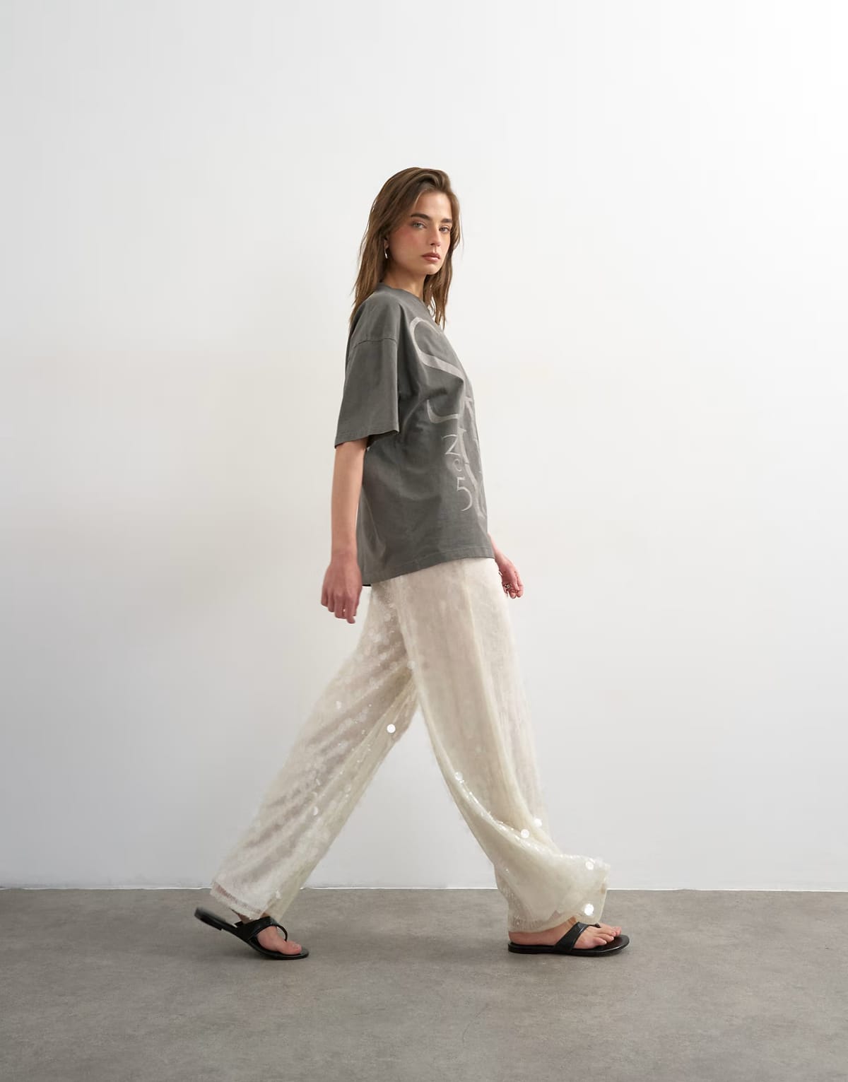 ASOS Topshop sequin tailored trouser in white - 1