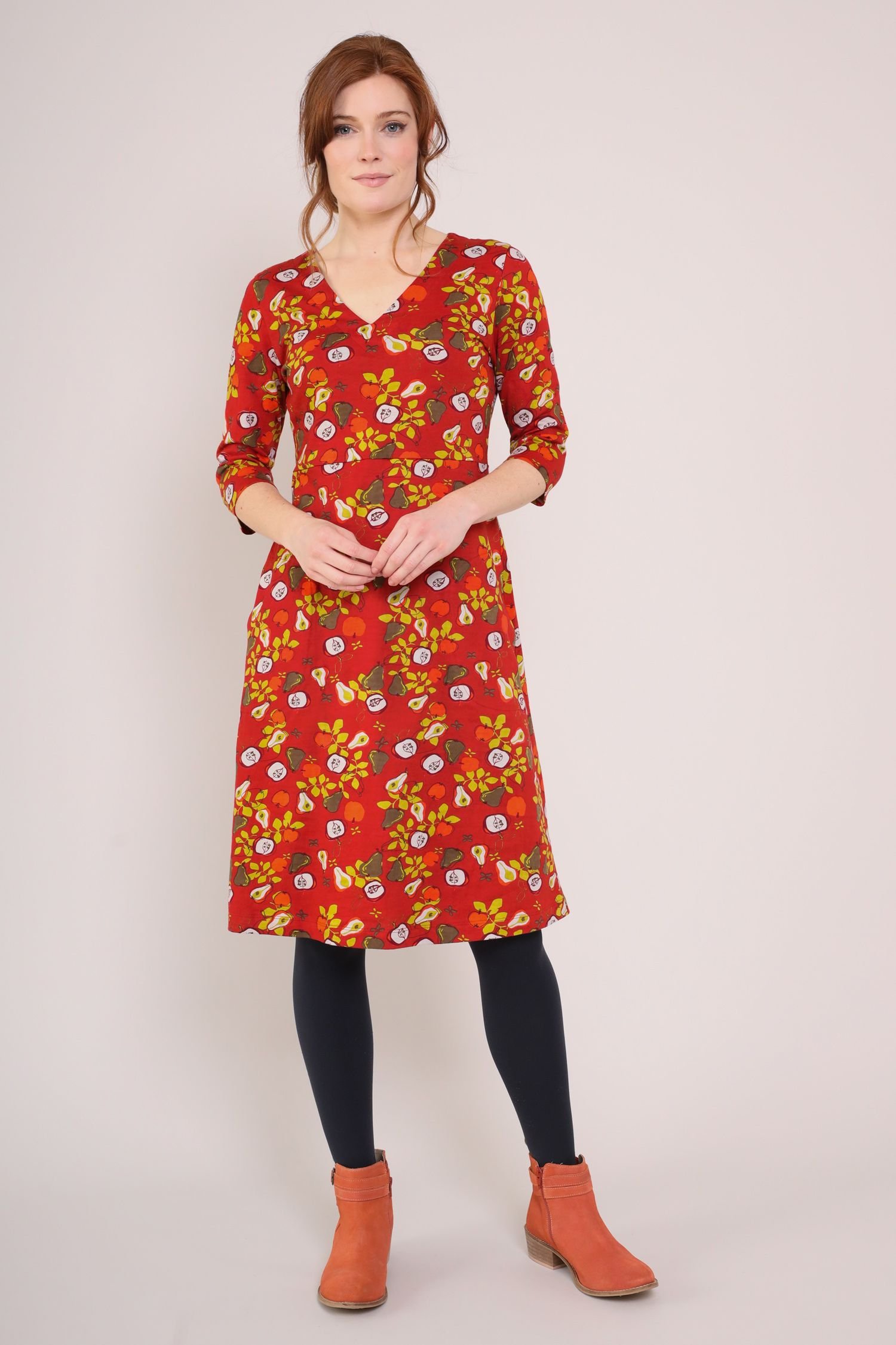 Nomads Clothing Nomads Clothing Women's Cotton Jersey V Neck dress in Red - 3