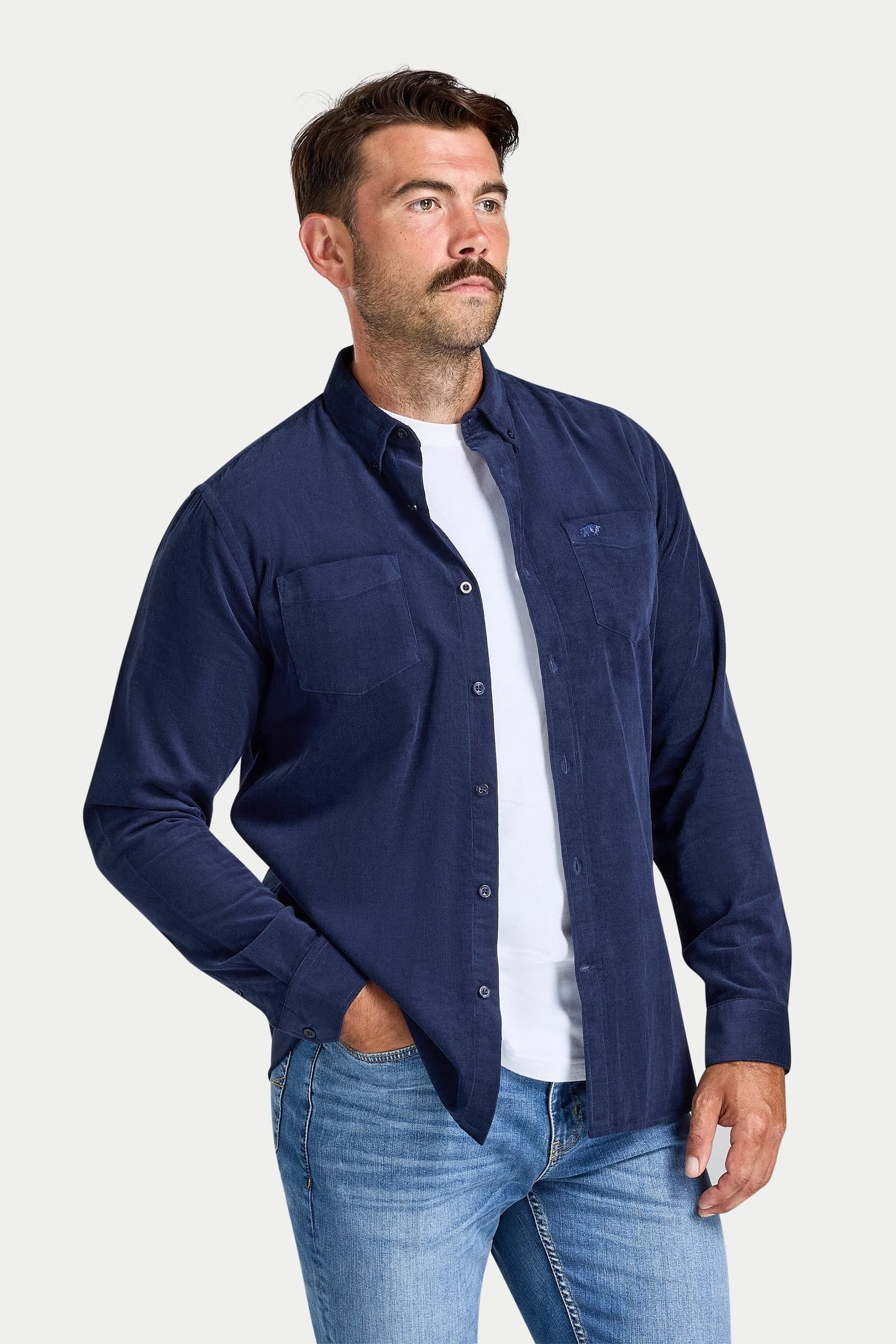 raging bull Raging Bull Men's L/S Corduroy Shirt in Navy
