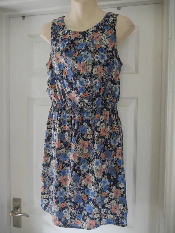 New Look Floral Tea Dress Ladies Size 10 New Look Elasticated Waist Summer Holiday Classi