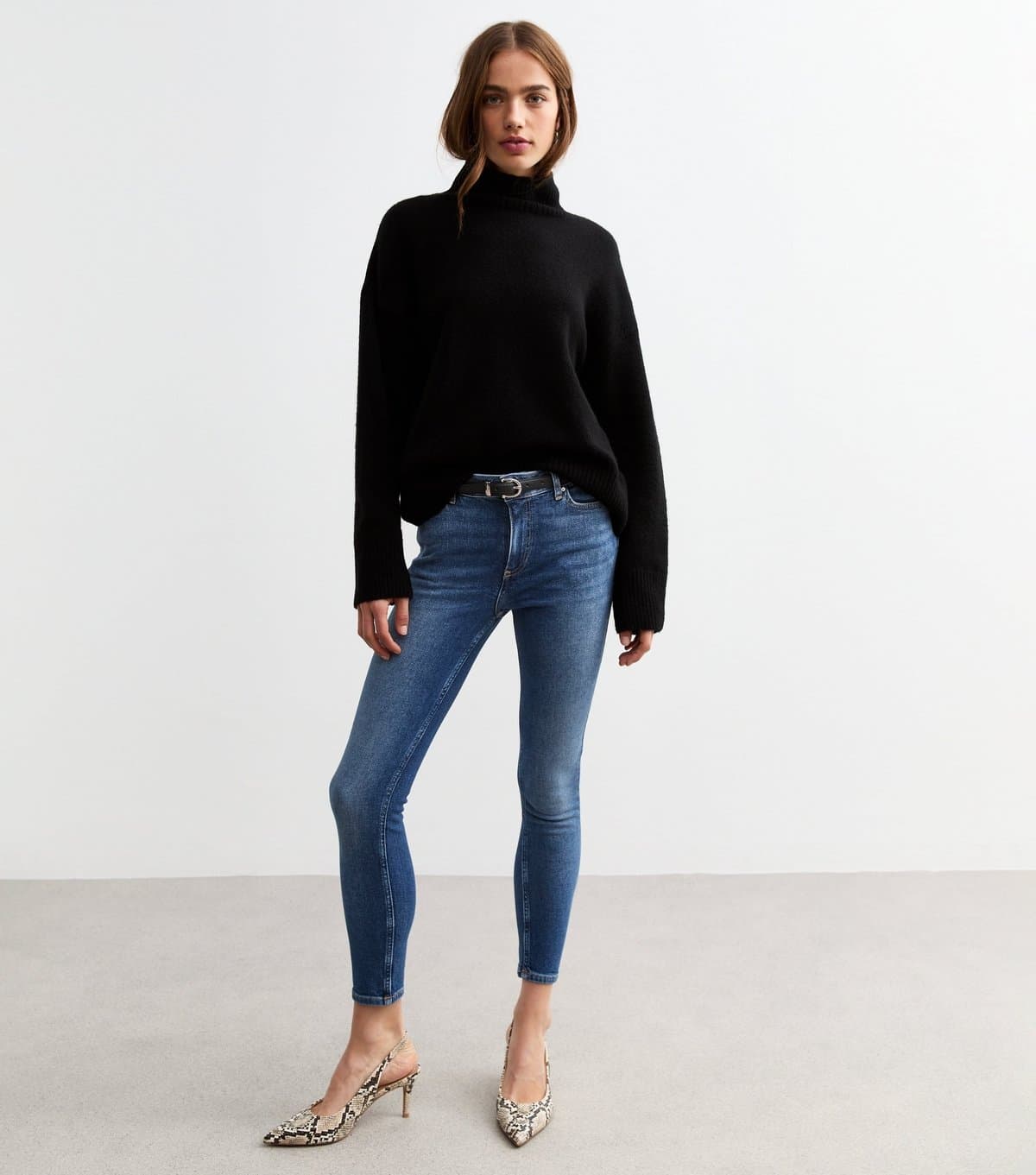 New Look New Look Blue Mid Rise Skinny Jeans