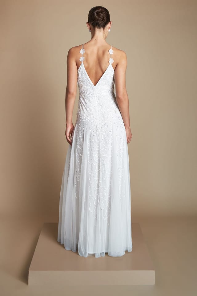 Coast Coast Women's Floral Embellished Tulle Wedding Dress in Ivory - 3