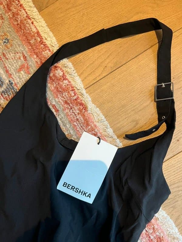 Bershka Black Bershka Dress Halter Buckle Material