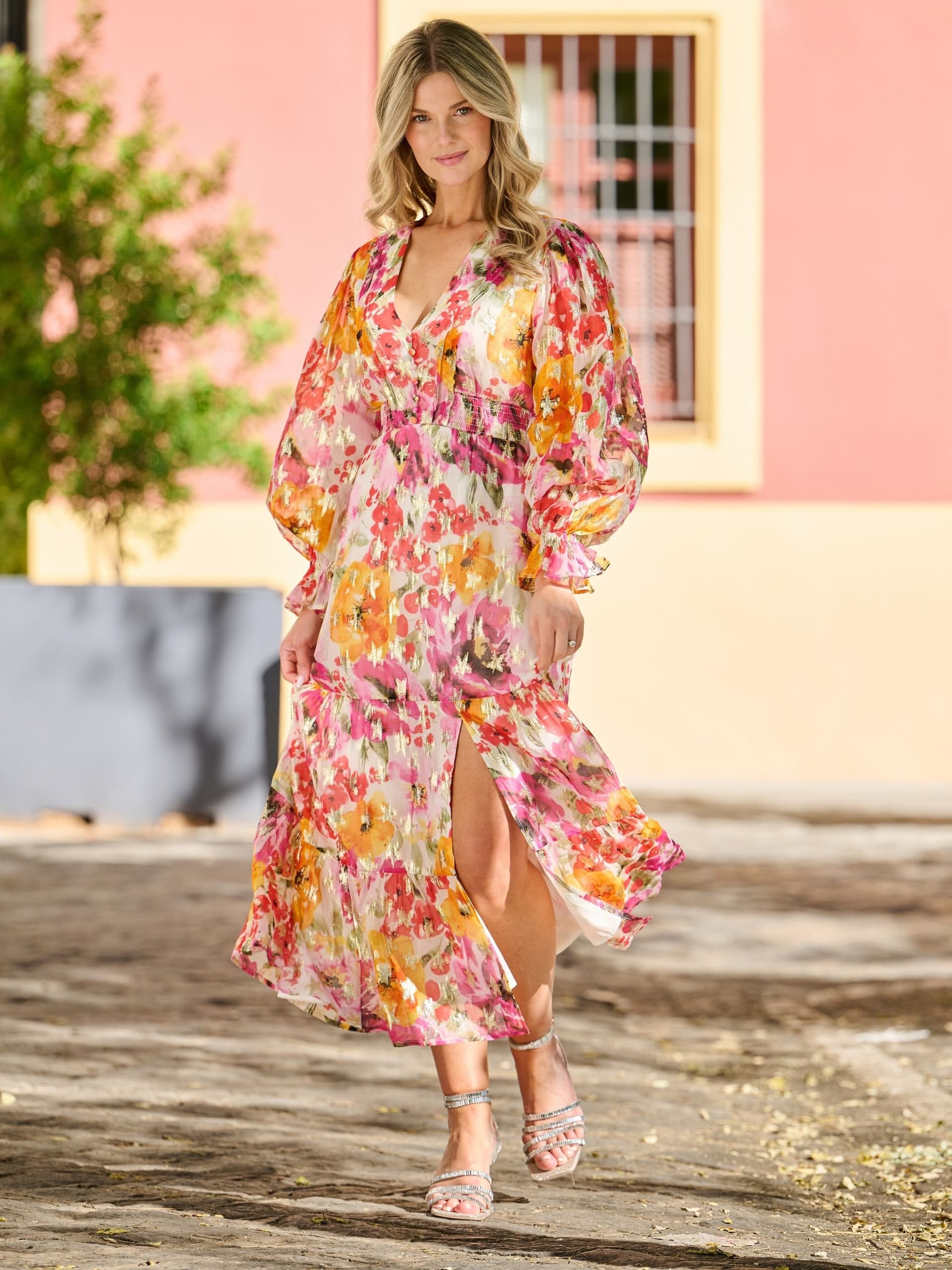 Finding Friday Finding Friday Multicolor Floral Midi Dress