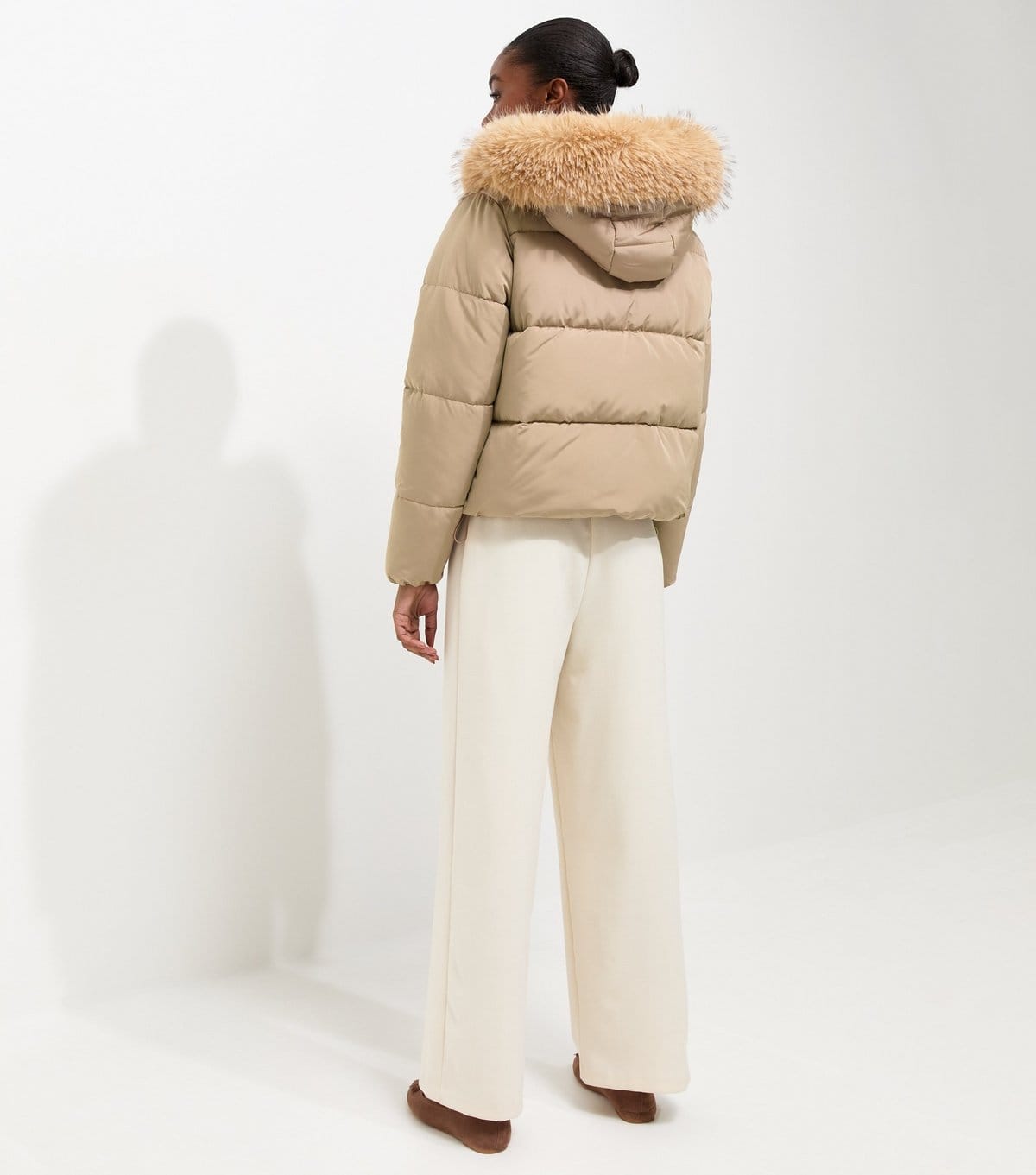 New Look Women's Mink Faux Fur Hood Puffer Jacket New Look - 4
