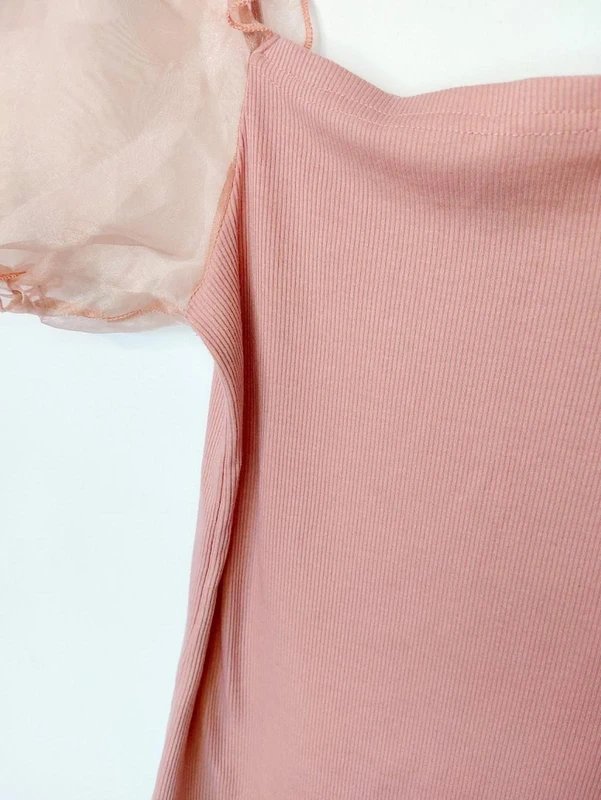 New Look Women's New Look Ribbed Tulle Off the Shoulder Top Size 10 Festivals Holiday Summer - 1