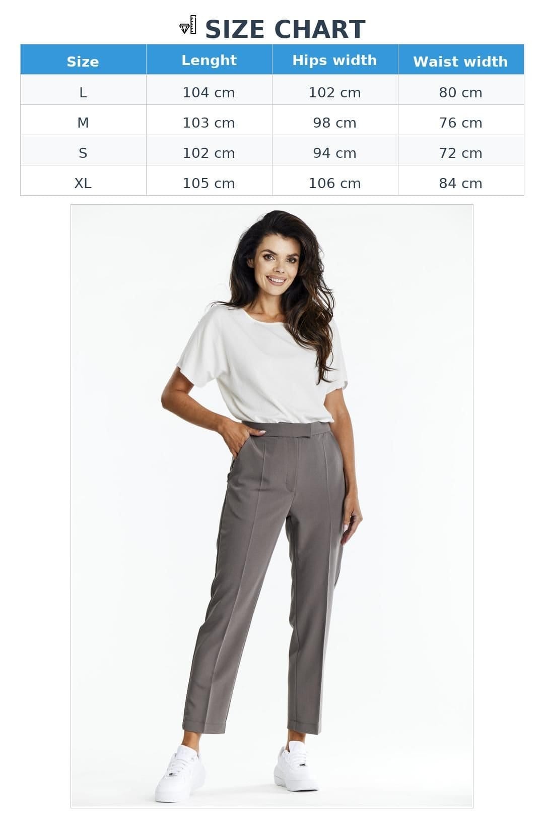 Love Lace Love Lace Women's Awama Elegant Cigarette Pants in Grey - 4