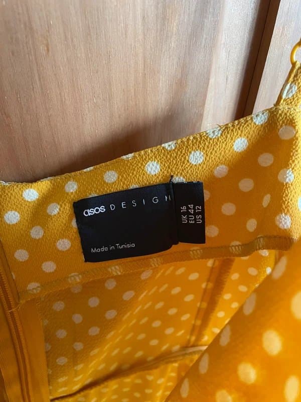 ASOS ASOS design yellow polka dot midi dress