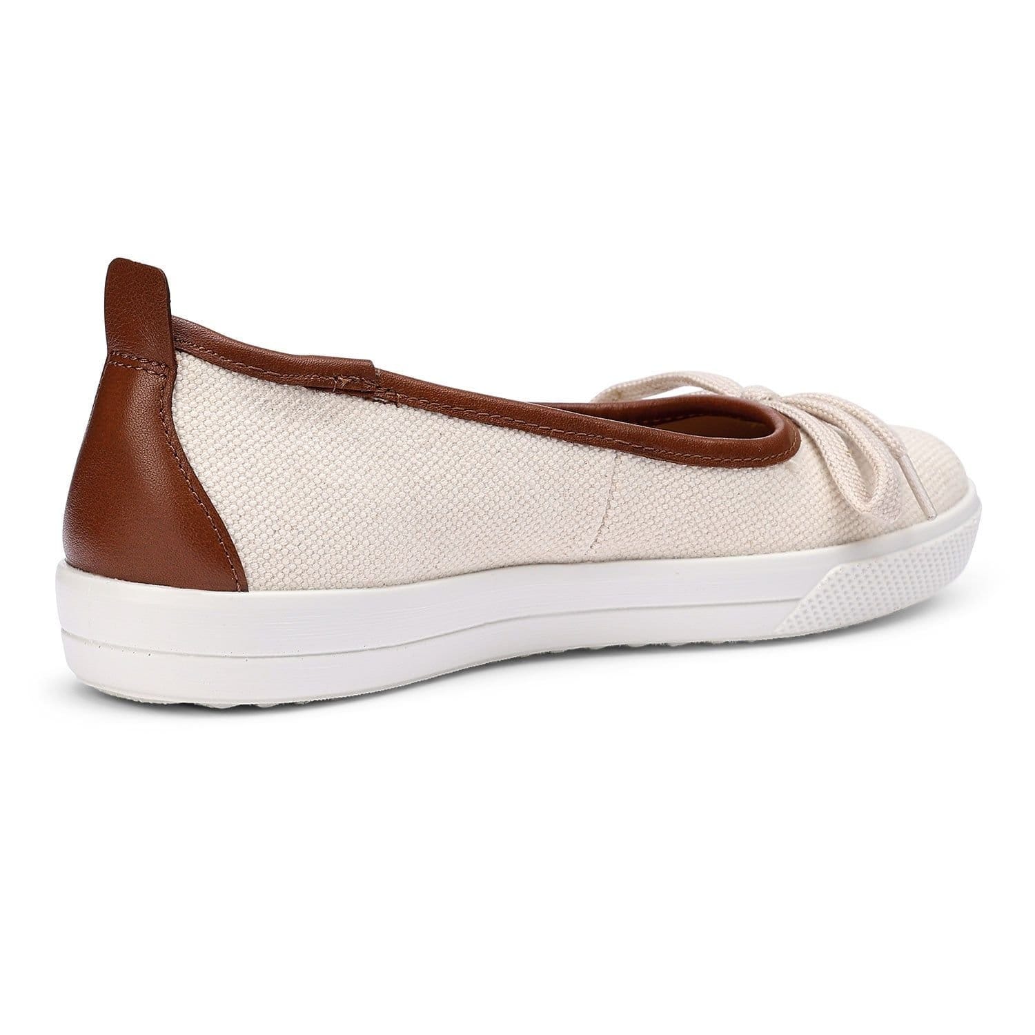 Hotter Hotter Women's Wide Fit 'Willa' Canvas Slip-Ons in Natural - 4