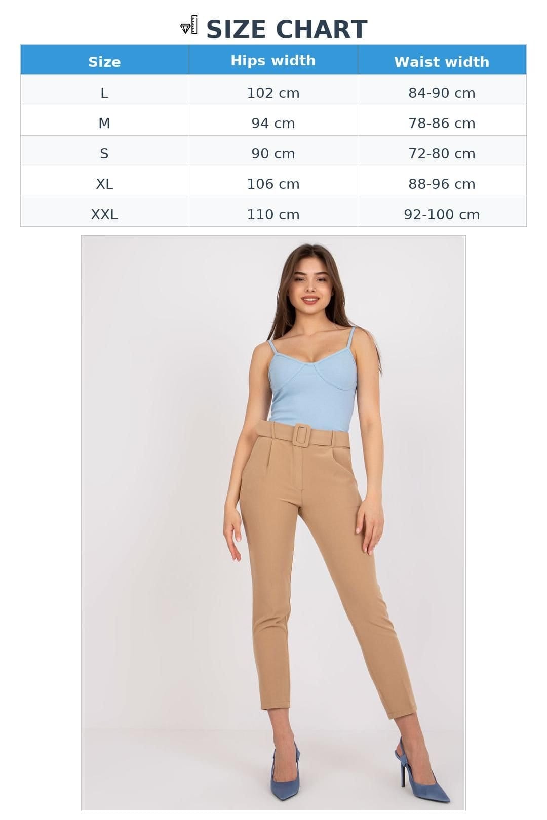 Love Lace Love Lace Women's High Waisted Zip Button Pants with Belt Pockets in Camel - 4
